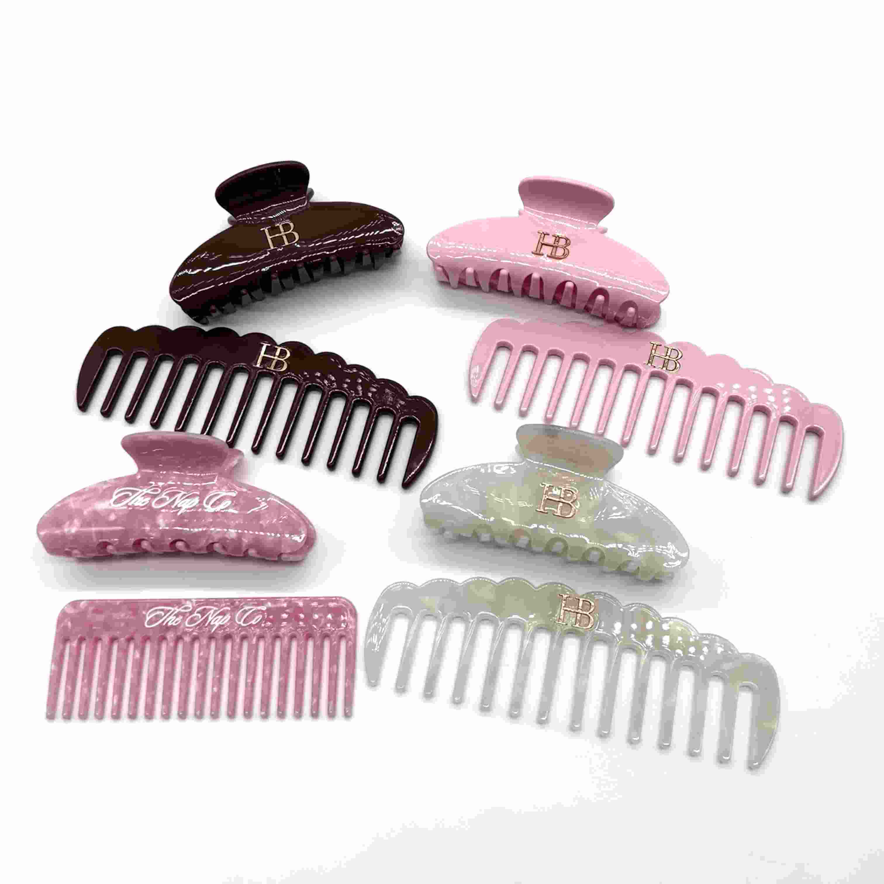 Como o conjunto de acessórios de cabelo personalizados para mulheres da moda com logotipo personalizado de acetato de garra de cabelo e conjunto de pente para salão de beleza e cuidados com os cabelos pode elevar as margens da marca no varejo de beleza premium?