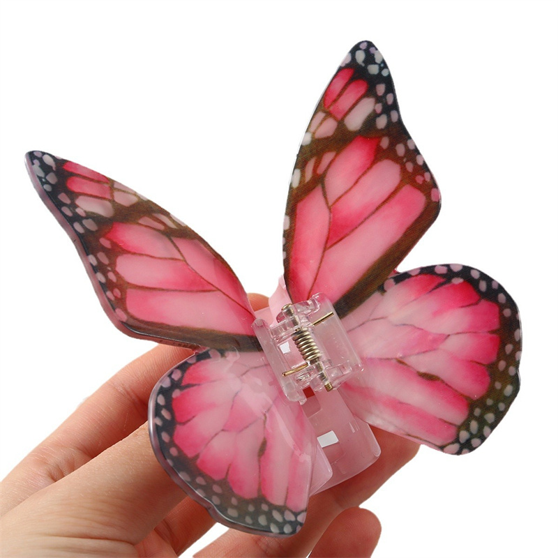 9cm elegante acetato de verão clipes de cabelo de borboleta grande