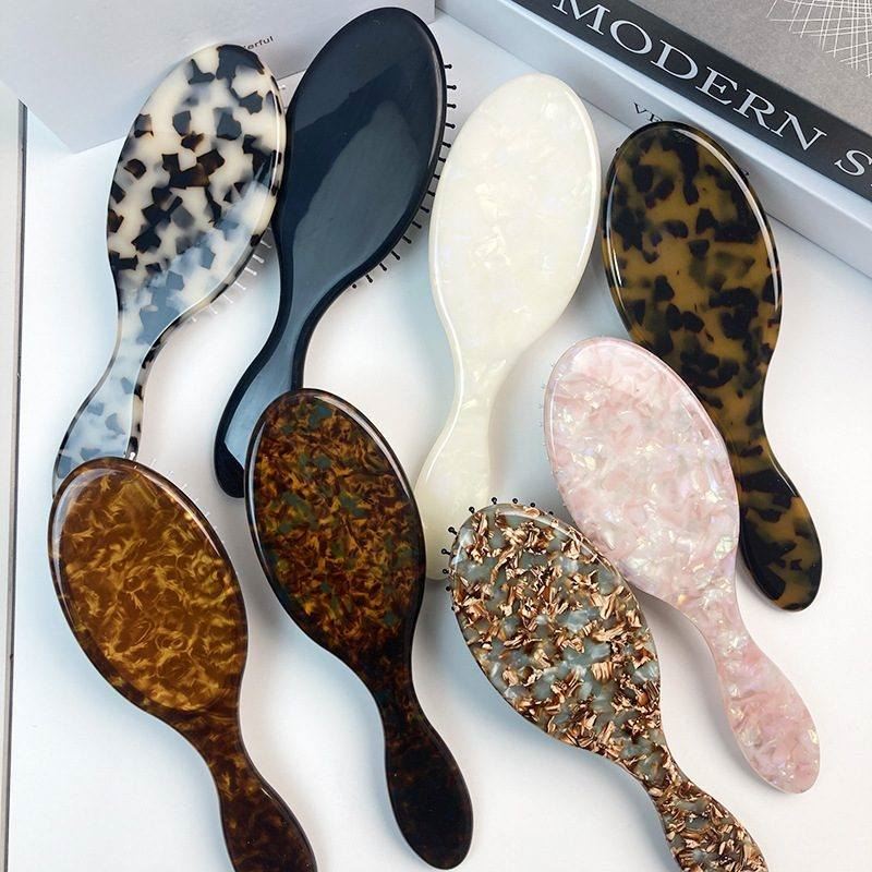 Pente feito sob encomenda do barbeiro da bolsa a ar da escova de cabelo do pente do acetato com punho