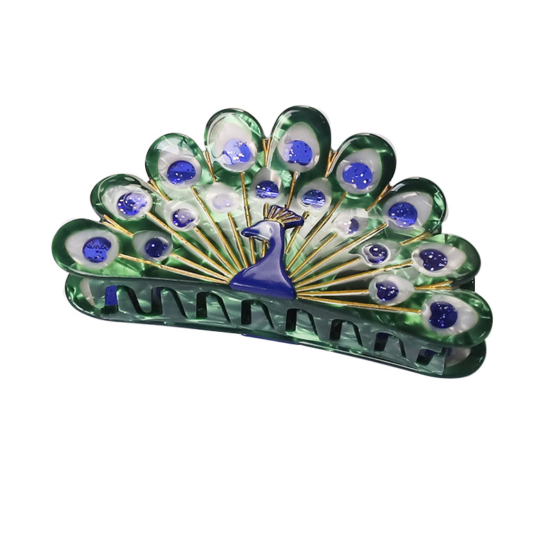 Clea Peacock Cellulose Acetato Clips Hair Jaw Clips Hair Acessórios para mulheres meninas