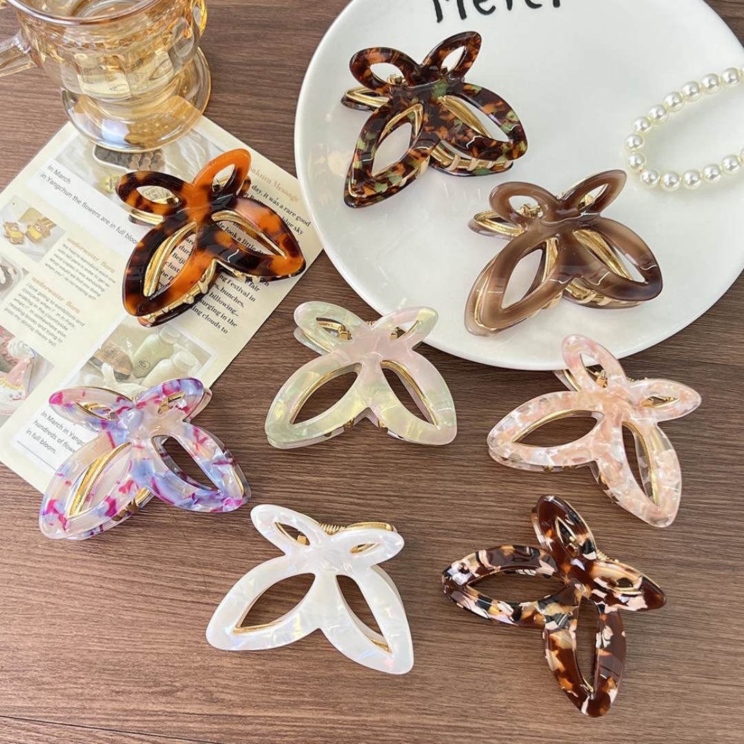 Novo logotipo personalizado mini moda 6.5cm acetato liga borboleta meninas grampos de garra de cabelo doce casamento para mulheres acessórios de cabelo