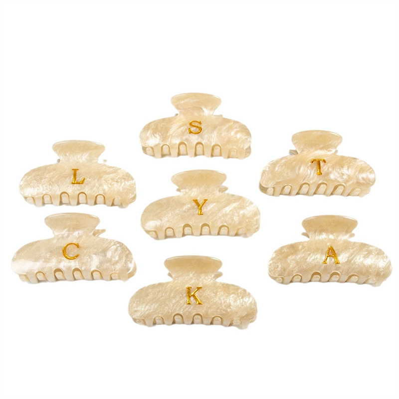 Trendy 8cm Gold Letter Clelic Clera Clips for Women